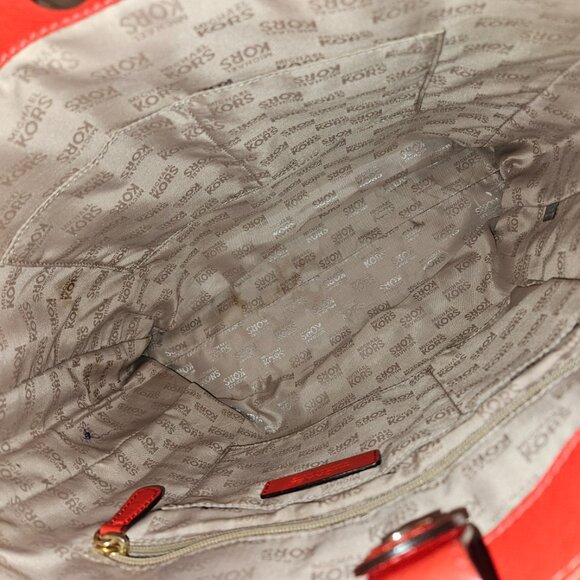 Michael Kors Orange/Coral Large Tote Bag Pre-Loved - Picture 5 of 8